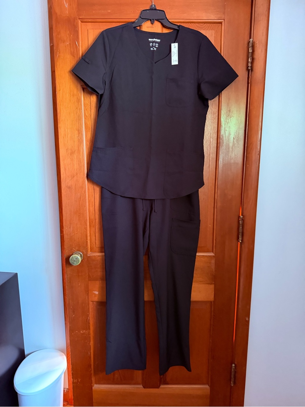 Scrubstar Black Women's Scrub Top & Track Pants Set